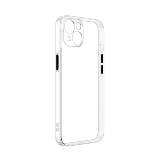 Soft Silicon Case with Coloured Side Keys for Apple iPhone 14 Transparent